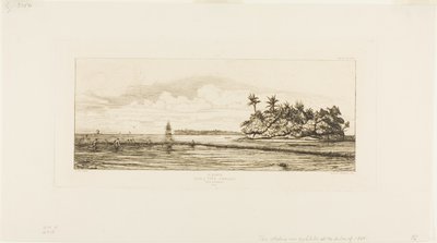 Oseania: Kalastus, Palmssaarten lähellä Uea tai Wallis Group, 1845 tekijältä Charles Meryon