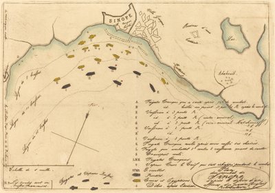 Plan du Combat de Sinope (Sinopen taistelun suunnitelma) tekijältä Charles Meryon
