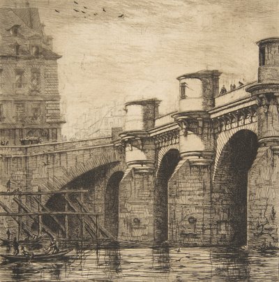 Pont Neuf, Pariisi, 1853. tekijältä Charles Meryon