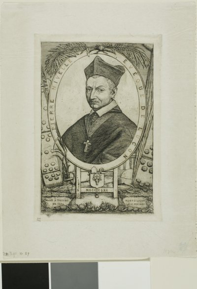 Luçonin piispan Pierre Nivellen muotokuva tekijältä Charles Meryon