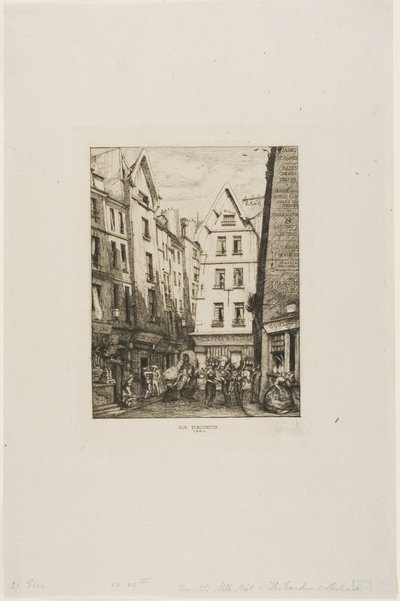 Rue Pirouette Les Hallesissa, Pariisissa tekijältä Charles Meryon