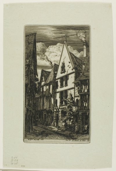 Rue des Toiles, Bourges tekijältä Charles Meryon