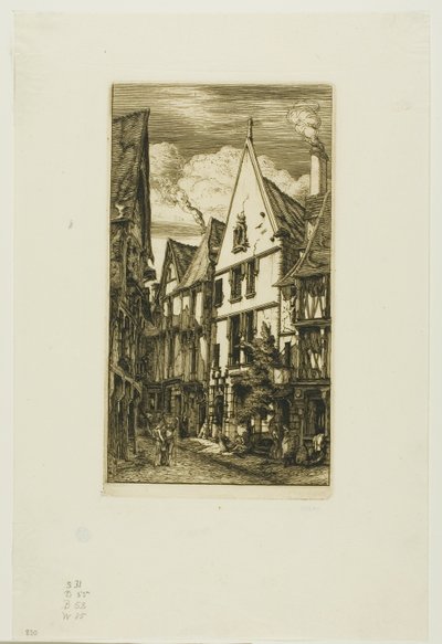 Rue des Toiles, Bourges tekijältä Charles Meryon