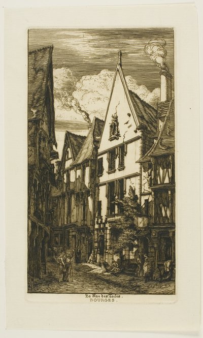 Rue des Toiles, Bourges tekijältä Charles Meryon