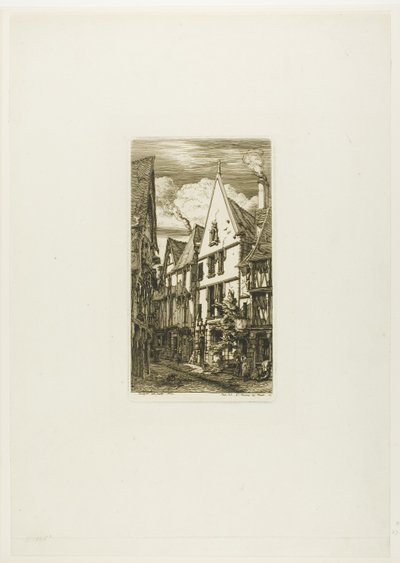 Rue des Toiles, Bourges tekijältä Charles Meryon