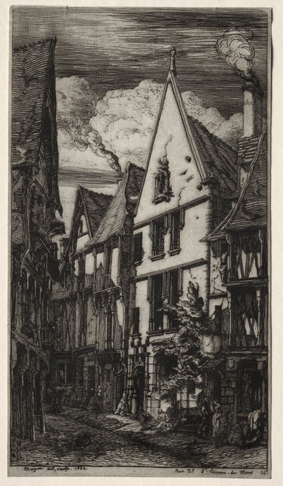 Rue des Toiles, Bourges tekijältä Charles Meryon
