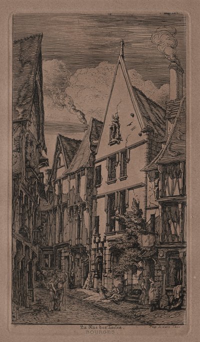 Rue des Toiles, Bourges tekijältä Charles Meryon