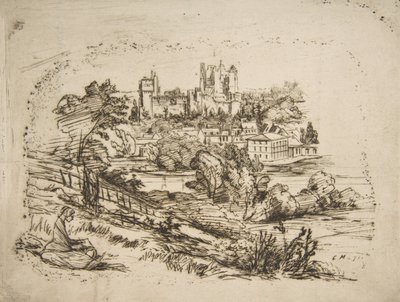 Château de Pierrefondsin rauniot Château de Pierrefondsin rauniot Viollet-le-Du..., 1858 jälkeen. tekijältä Charles Meryon