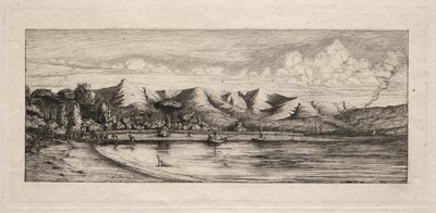 Seine Fishing off Charcoal Burners Pointissa, Akaroassa, 1865. tekijältä Charles Meryon