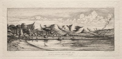 Seine Fishing off Charcoal Burners Pointissa, Akaroa, Banks Peninsula, 1845, 1863. tekijältä Charles Meryon