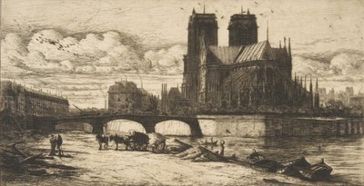 Notre-Damen apsi, Pariisi, 1854. tekijältä Charles Meryon