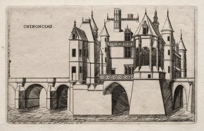 Chenonceaun linna, 1856. tekijältä Charles Meryon