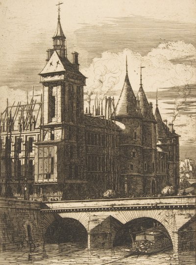 Kellotorni, Pariisi, 1852. tekijältä Charles Meryon