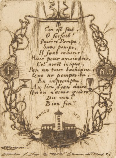 Nôtre-Dame Pump pieni levy, 1854. tekijältä Charles Meryon