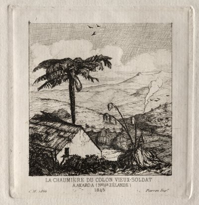 Vanhojen sotilaiden asukasmaja Akaroassa, 1845, 1866. tekijältä Charles Meryon