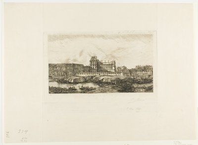 Vanha Louvre, Pariisi, 1651 tekijältä Charles Meryon