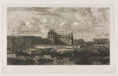 Vanha Louvre Zeemanin maalauksesta, 1651, 1866. tekijältä Charles Meryon