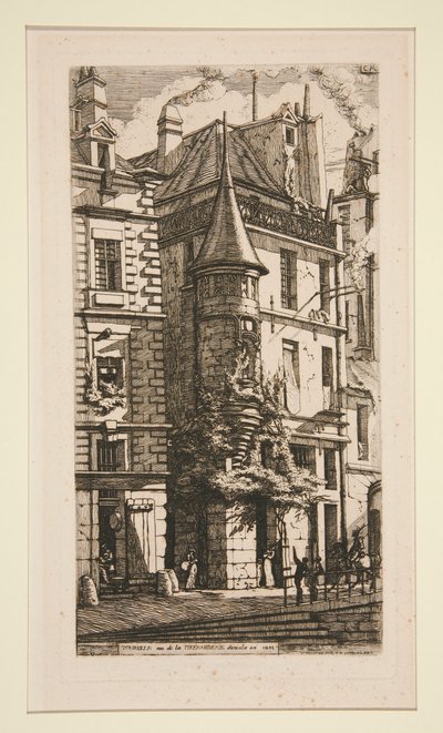 Tourelle, Rue de la Tixeranderie (talo tornilla, rue de la Tixeranderie) tekijältä Charles Meryon