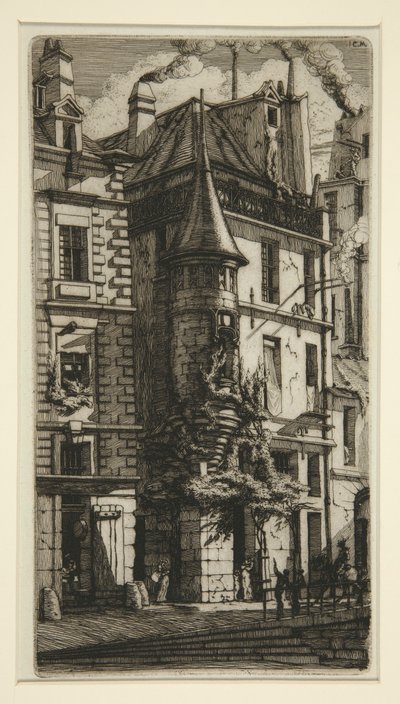 Tourelle, rue de la Tixeranderie (talo tornilla, rue de la Tixeranderie) tekijältä Charles Meryon