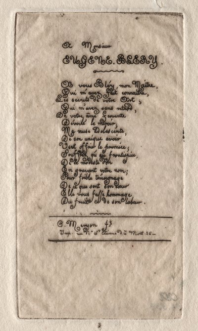 Jakeita Eugène Blérylle, 1854. tekijältä Charles Meryon