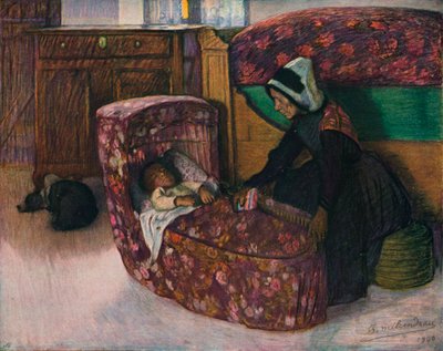 "Äiti ja lapsi, sisätilojen vendeen", 1900 tekijältä Charles Milcendeau