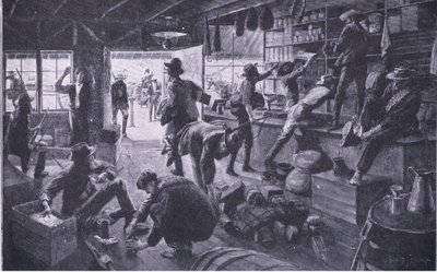 Buurit ryöstävät kauppaa Grange Riverin kiinteistössä, kuva Pretorian jälkeen: Sissisota, 1902 tekijältä Charles Mills Sheldon