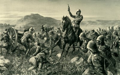 "Lord Methuen kokoamassa särkyneitä voimiaan Tweeboschiin", 1902. tekijältä Charles Mills Sheldon