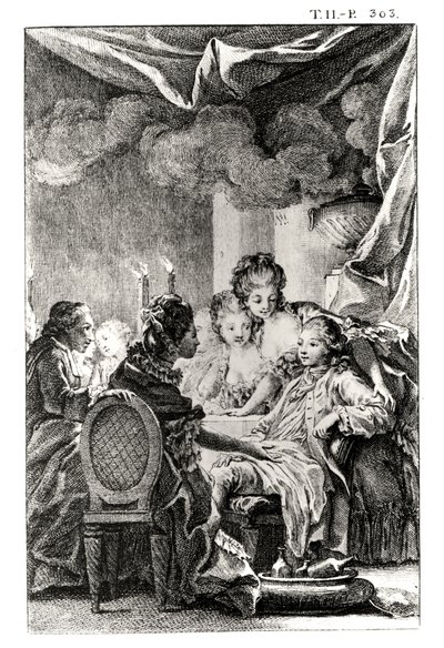 Kohtaus Voltairen (1694-1778) teoksesta "L