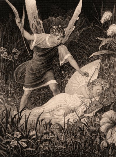 Oberon ja Titania - "Kesäyön unelma", näytös II, kohtaus III tekijältä Charles Mottram