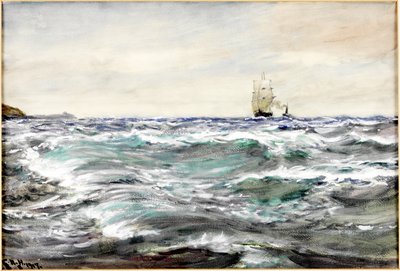 Rough Water on the Bar (vesiväri ja vartaloväri paperilla) tekijältä Charles Napier Hemy