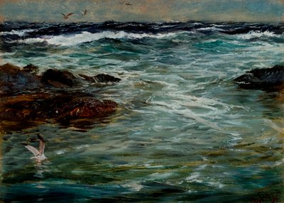 Meritutkimus Portscathossa, Cornwallissa, 1901 tekijältä Charles Napier Hemy