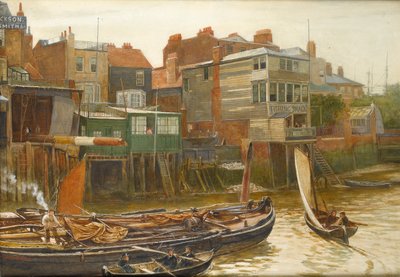 The Thames at Cold Harbour, Blackwall, 1896 (wc paperilla) tekijältä Charles Napier Hemy