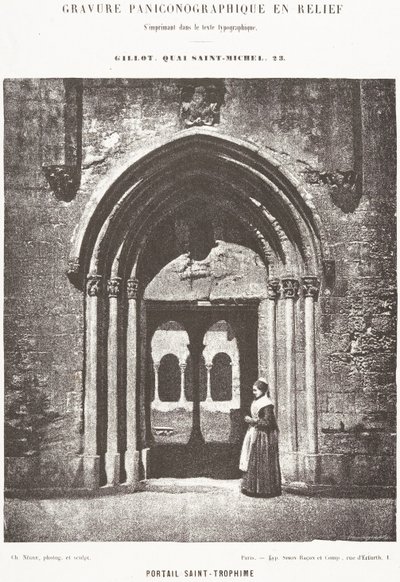 Saint-Trophimen portaali; sisäänkäynti luostarikäytävään, Arles, Saint-Trophimen metropoliittakirkko tekijältä Charles Nègre