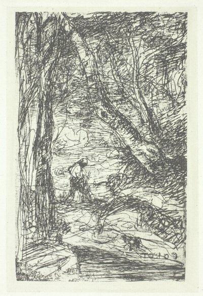 Le bucheron, mahdollisesti 1857, painettu 1982. tekijältä Charles Nègre