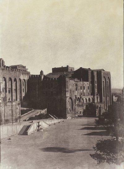 Paavin palatsi, Avignon, n. 1851, painettu 1970. tekijältä Charles Nègre