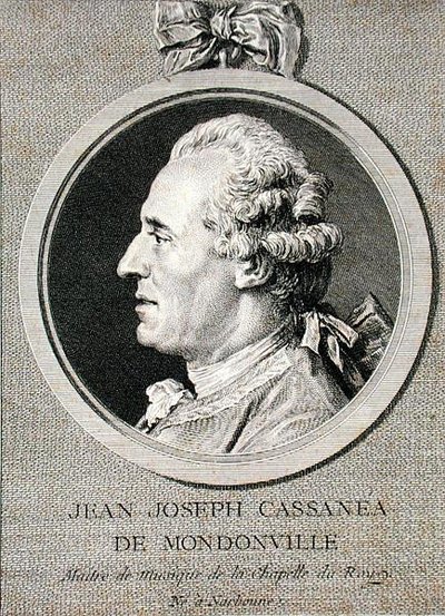 Jean Joseph Cassanea de Mondonville (1711-72), kaiverrus Augustin de Saint-Aubin (1736-1807) 1768 (kaiverrus) tekijältä Charles Nicolas II (after) Cochin