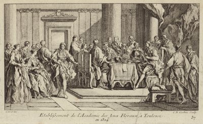 Academie des Jeux Floraux, länsimaailman vanhin kirjallisuusseura, perustettiin Toulouseen, Ranskaan tekijältä Charles Nicolas II Cochin