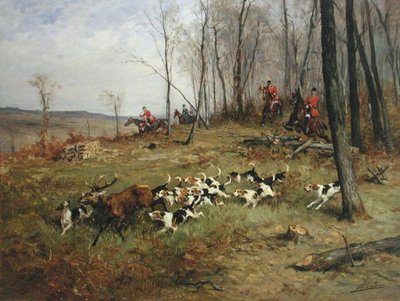 Metsästys (öljy kankaalle) tekijältä Charles Oliver de Penne