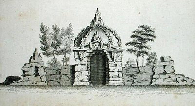 A Grotto, teoksesta "Ornamental Architecture in the Gothic, Chinese and Modern Taste", julkaistu 1758 (kaiverrus) tekijältä Charles Over