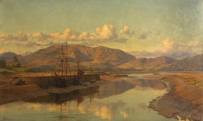 Old Wigtown Quay ja Cairnsmuir, n. 1890 (öljy kankaalle) tekijältä Charles Parsons Knight