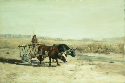 Härkäkärry New Mexicossa (öljy kankaalle) tekijältä Charles Partridge Adams