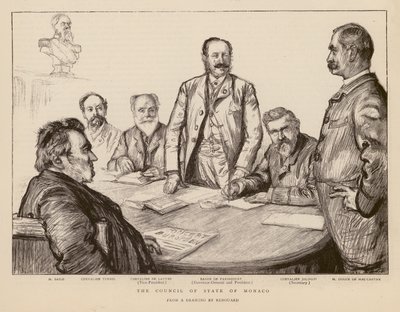 Monacon valtion neuvosto (kaiverrus) tekijältä Charles Paul (after) Renouard