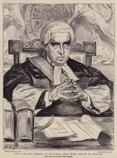 Edesmennyt Killowenin lordi Russell, Englannin ylituomari (litho) tekijältä Charles Paul (after) Renouard