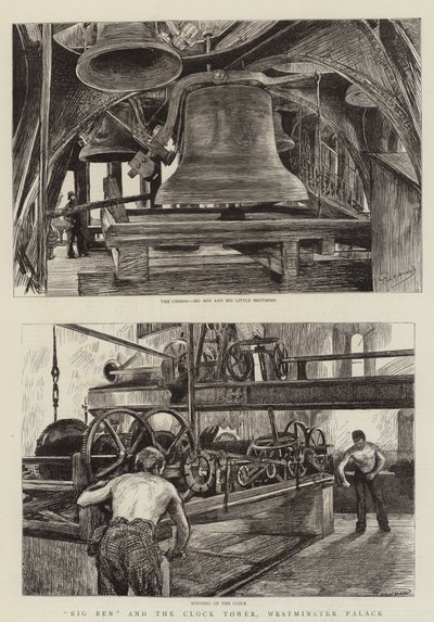 Big Ben ja kellotorni, Westminsterin palatsi tekijältä Charles Paul Renouard