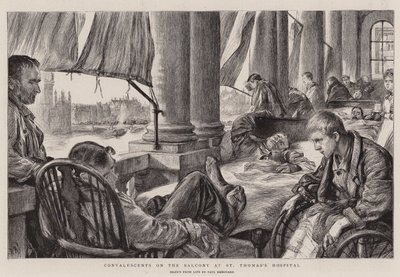 Toipilaspotilaat St Thomasin sairaalan parvekkeella tekijältä Charles Paul Renouard
