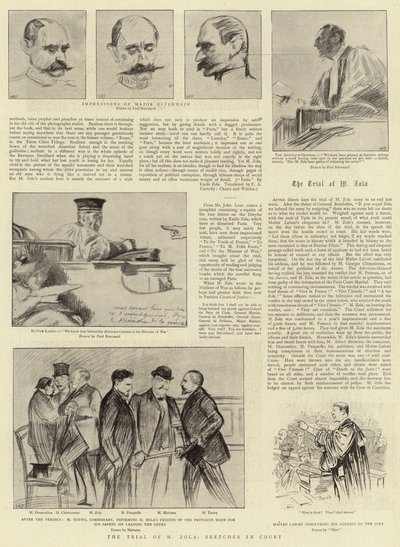 M Zolan oikeudenkäynti, Sketches in Court tekijältä Charles Paul Renouard