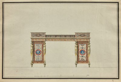 Työpöydän suunnittelu, c. 1800. tekijältä Charles Percier