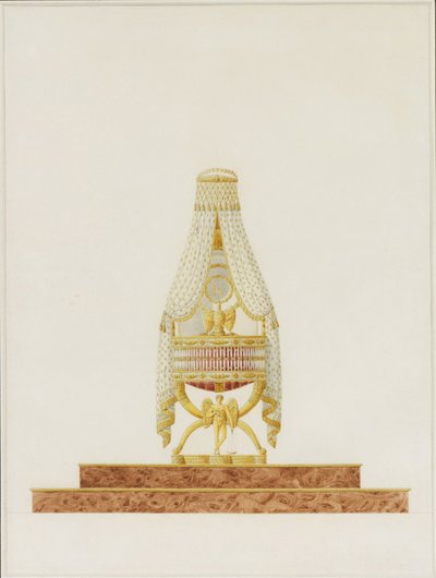 Hänen majesteettinsa Rooman kuninkaalle tarkoitetun vaakun suunnittelu, 1811 tekijältä Charles Percier