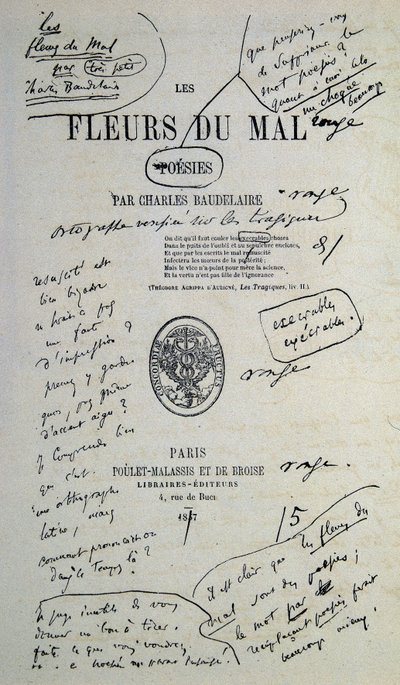 Hyvä piirtää Charles Baudelairen huomautuksesta "Fleurs du Evil". tekijältä Charles Pierre Baudelaire
