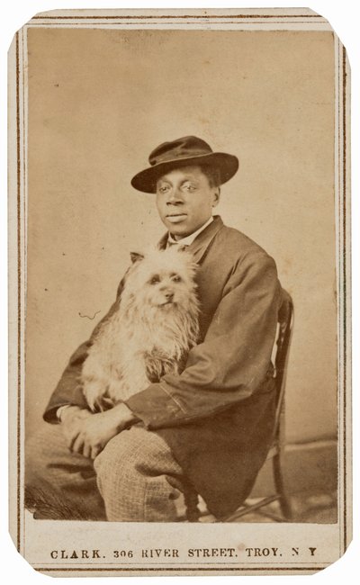 Miehen ja koiran muotokuva,c. 1860 (kuva) tekijältä Charles R. Clark